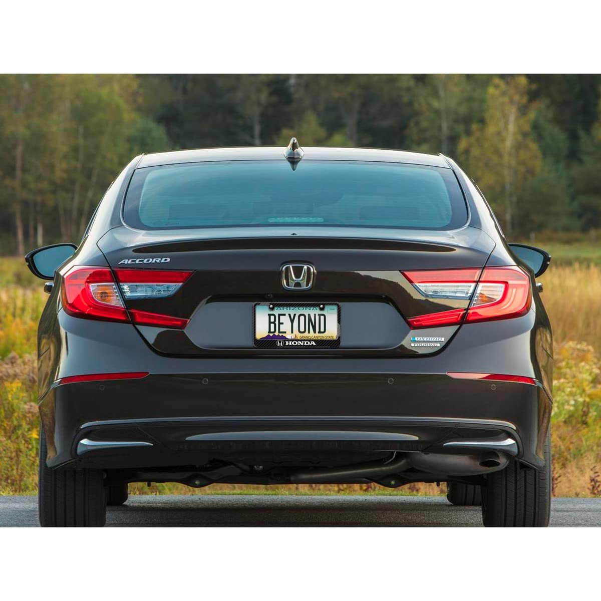 Honda Logo Black Real 3k Carbon Fiber Glossy Finish License Plate Frame