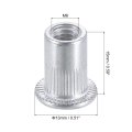 M6 Rivet Nuts Aluminium Alloy Knurled Flat Head Threaded Insert 40pcs