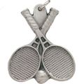 Crossed Tennis Rackets And Ball Keychain Antique Pewter Sports Themed Novelty Gift For Coaches Players 1 75 In Diameter Pack Of 
