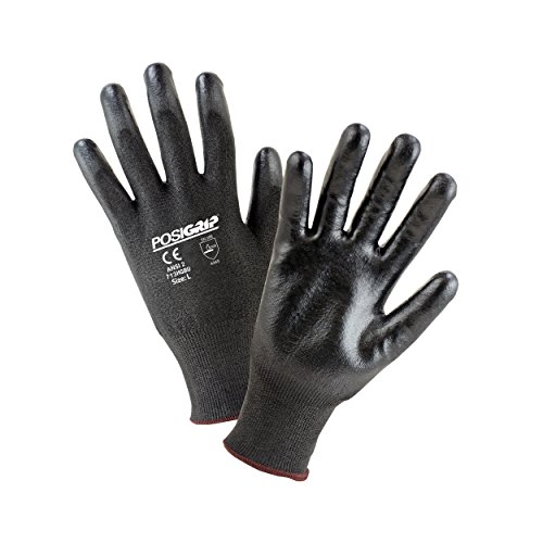 Hppe Shell Polyurethane Dipped Work Gloves Cut Resistant And Puncture Proof Safety With Rib Knit Cuff Small Black 12 Pack