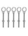 Threaded Eyebolts 5 Pack 8 X 6 Long Stainless Steel Marine Grade Shoulder Eye Bolt 