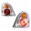 2002-2006 For Nissan Altima Red Amber Lens Oe-style Chrome Bezel Tail Light Housing Lamp Assembly Replacement Driver Passenger 