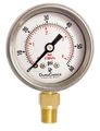 1-1 2 Oil Filled Pressure Gauge Stainless Steel Case Brass 1 8 Npt Lower Mount Connection 0-60psi 