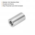 Uxcell 4pcs M10 Round Connector Nuts 304 Stainless Steel Coupling 25mm 1 Length Sleeve Rod Bar Stud Nut For Bracket M10x25x16mm