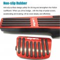 Lexley 2pcs Anti-slip Aluminum Brake Gas Pedal Pads Auto No Drilling Accelerator Covers For Kia K5 2020 2021 2022 2023 2024-red