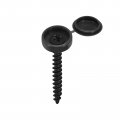 Uxcell 100pcs 6mm Hinged Screw Cover Caps Plastic Fold Snaps Washer Flip Protection Cover For M4 M5 M6 Screws Black
