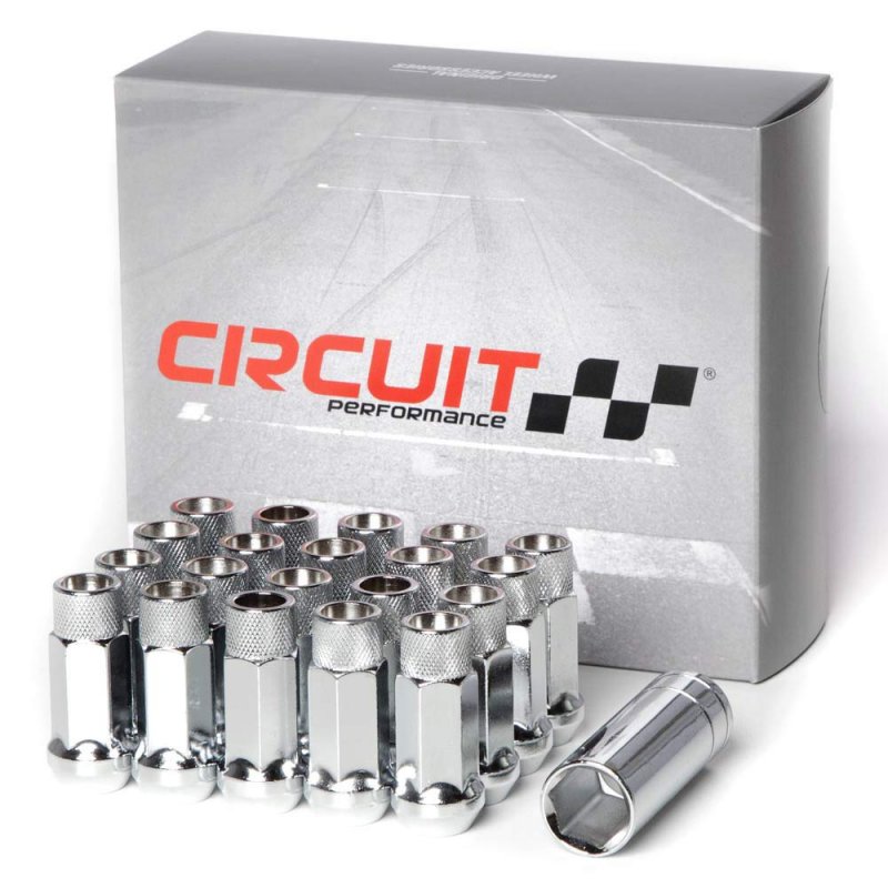 Forged Steel Extended Open End Hex Lug Nuts For Aftermarket Wheels 12x1 25 Chrome 20 Piece Set With 17mm Ultra Thin Socket Tool