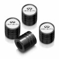 Ipick Image For Infiniti Logo In White On Black Aluminum Cylinder-style Tire Valve Stem Caps