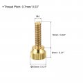 Uxcell 5pcs Knurled Thumb Screws M4x16mm Brass Shoulder Bolts Stepped Grip Knobs Fasteners For Pc Electronic Mechanical