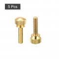 Uxcell 5pcs Knurled Thumb Screws M4x16mm Brass Shoulder Bolts Stepped Grip Knobs Fasteners For Pc Electronic Mechanical