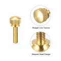 Uxcell 5pcs Knurled Thumb Screws M4x16mm Brass Shoulder Bolts Stepped Grip Knobs Fasteners For Pc Electronic Mechanical