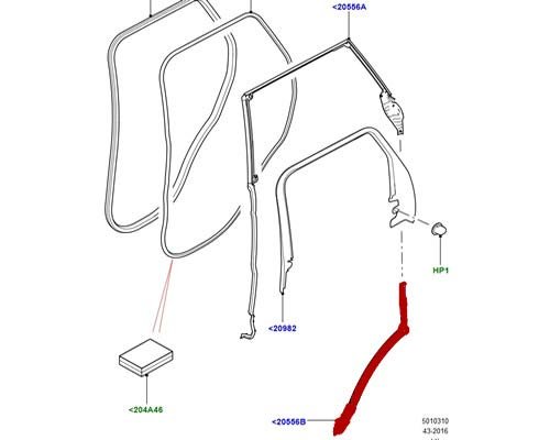 Wheelarch Rear Door Seal For Range Rover Sport 14 Rh Lr163139