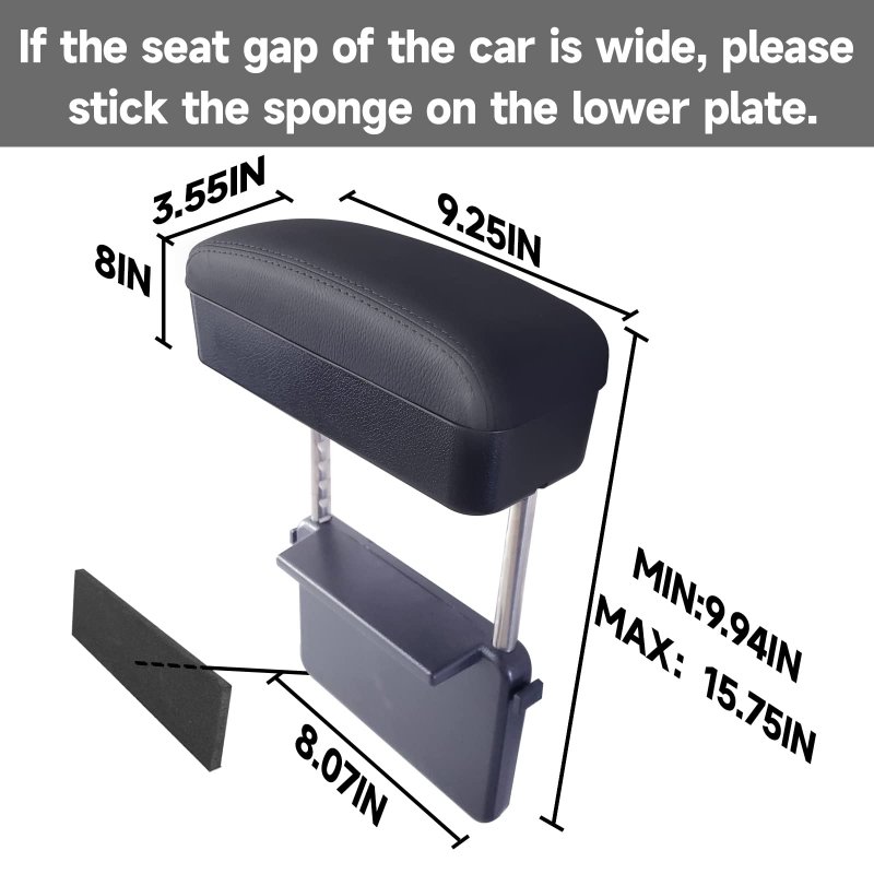 Car Armrest Storage Box Seat Gap Filler Organizer Organizers And Arm Rest Forearm Wrist Support Adjustable For Most Models
