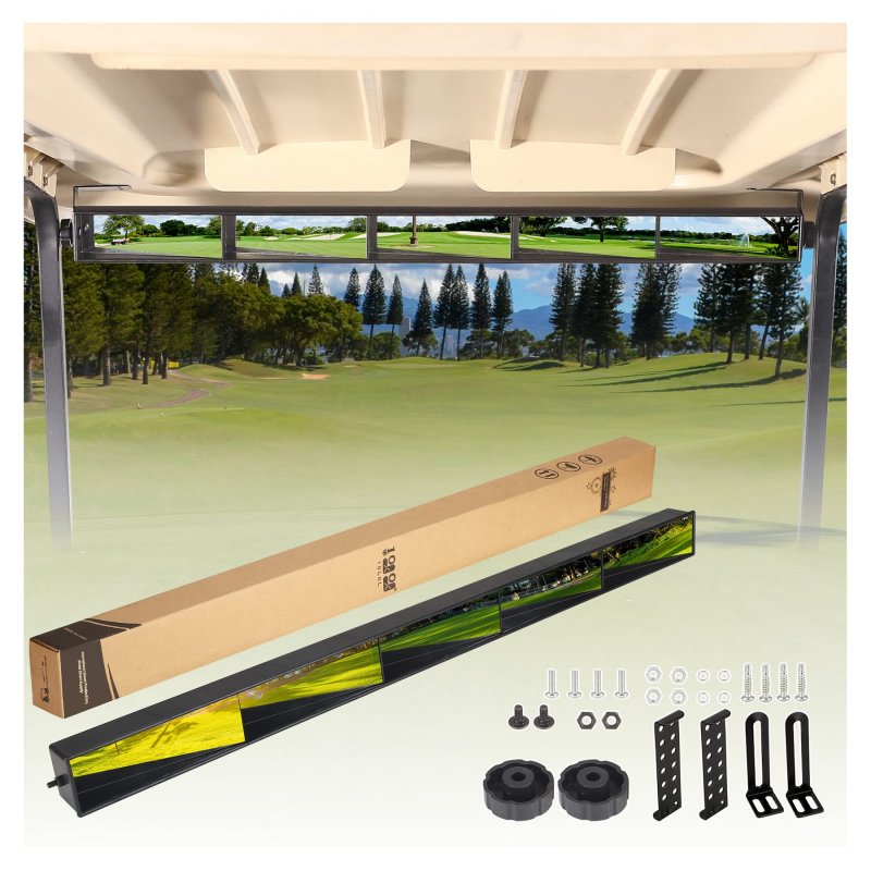 Golf Cart 5 Panel Panoramic Wide Angle Rear View Mirror 35 8 In Universal Fit For Ezgo Club Car Yamaha Suv Van Trucks Anti