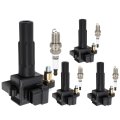 Aintier 4 Ignition Coils With Iridium Spark Plugs 3 Pins Packs Fits For Saab 9-2x 2 0l 2005 Coil And Replaces Uf528