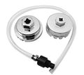 2470 3 Piece Oil Change Kit For Toyota Lexus And Scion 64mm 14 Flute Steel Forged Wrenches With Drain Hose Chrome Plated Metal 