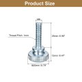 M6x25mm Knurled Thumb Screws 5pcs Carbon Steel Zinc Plated Flat Head Fully Threaded Bolts Fastener