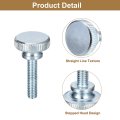M6x25mm Knurled Thumb Screws 5pcs Carbon Steel Zinc Plated Flat Head Fully Threaded Bolts Fastener