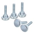 M6x25mm Knurled Thumb Screws 5pcs Carbon Steel Zinc Plated Flat Head Fully Threaded Bolts Fastener 