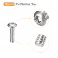 Uxcell 6-32x1 2 Button Head Socket Cap Screws 100pcs 304 Stainless Steel Fasteners Hex Bolts Full Thread Drive