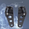 1 Pair Motorcycle Headlight Bracket Stainless Steel Universal Mount Stand Support Black