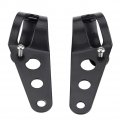 1 Pair Motorcycle Headlight Bracket Stainless Steel Universal Mount Stand Support Black