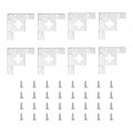 8pcs Vintage Flat Corner Bracket 1 X1 8 Decorative Metal Desk Protectors With Screw For Box Cupboard Furniture Silver 