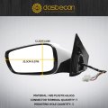 Dasbecan 7pin Left Side Door Mirror For 2011-2014 Hyundai Sonata Driver With Manual Folding Heated Power Glass Turn Signal