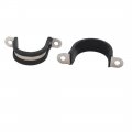 Uxcell 28mm Dia Rubber Lined U Shaped 304 Stainless Steel Pipe Clip Hose Clamp 8pcs