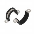 Uxcell 28mm Dia Rubber Lined U Shaped 304 Stainless Steel Pipe Clip Hose Clamp 8pcs