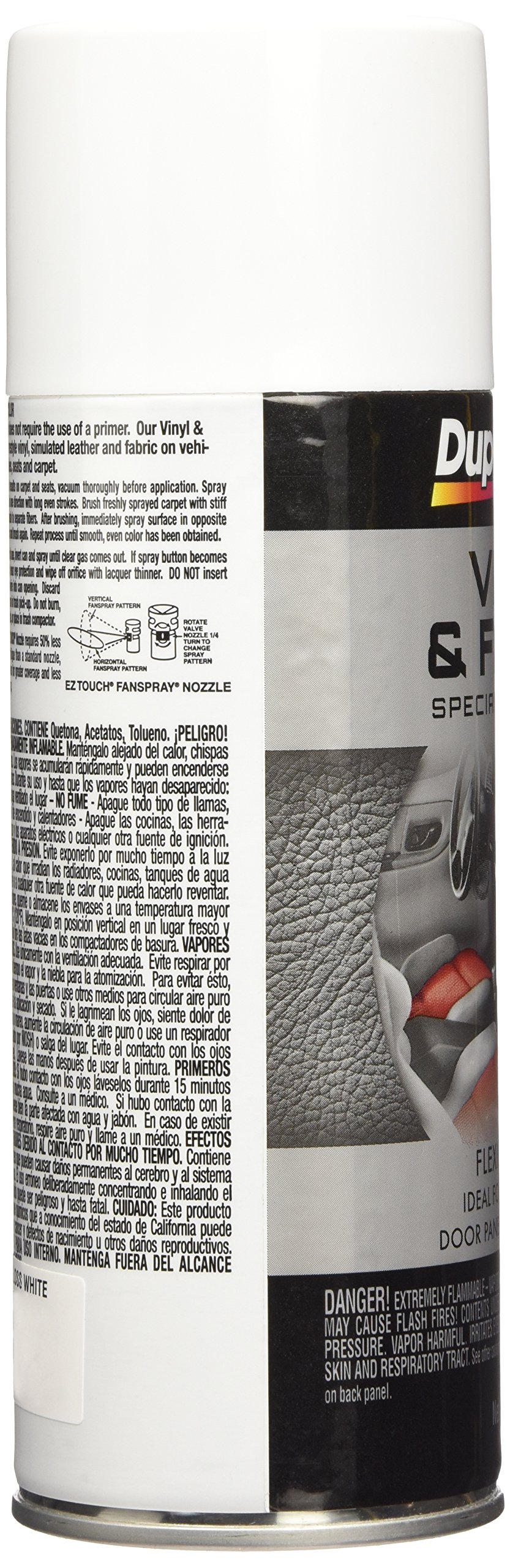 Duplicolor HVP106 (6 Pack) Vinyl & Fabric Spray Paint – Flat Black, 11oz Aerosol Cans