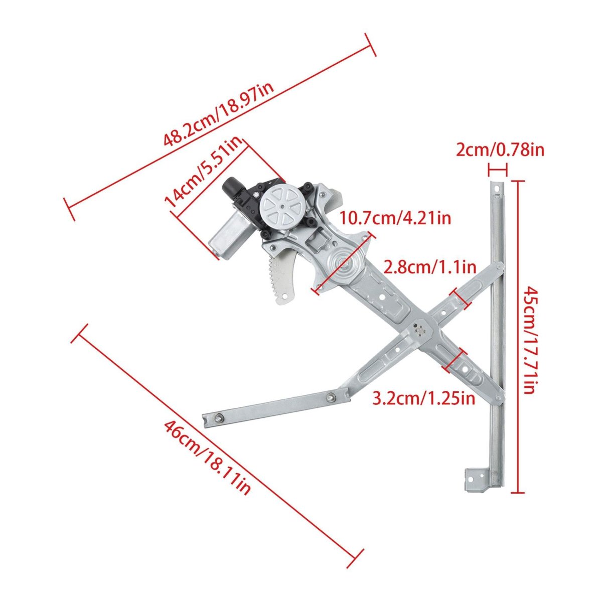 Front Left Side Power Electric Window Regulator With Motor Replacement For Honda Civic 2012-2015 751-743