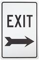 Nmc Tm80g Traffic Sign Legend Exit With Right Arrow 12 Length X 18 Height Aluminum 0 040 Black On White 