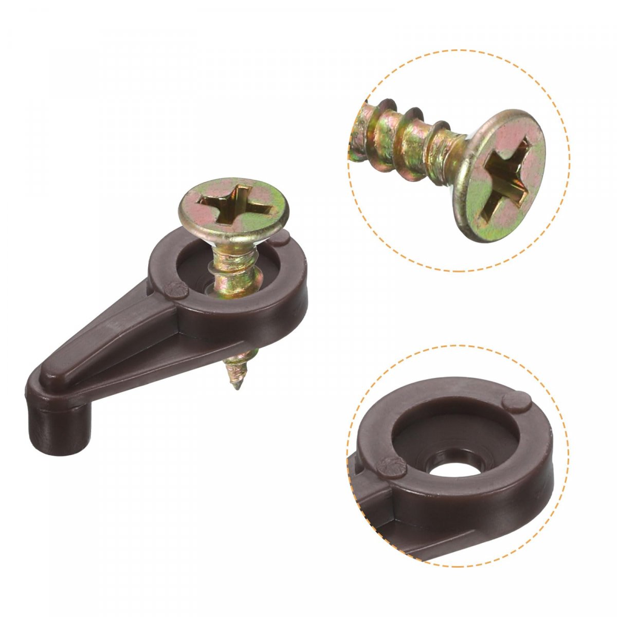 60set Glass Retainer Clips Kit 25mm Plastic Cabinet With Screws For Fixing 4mm Thick Doors Mirror Brown