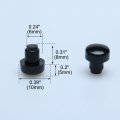 Uxcell 20pcs 6mm Black Stem Bumpers Glide Patio Outdoor Furniture Glass Table Desk Top Anti-collision Embedded