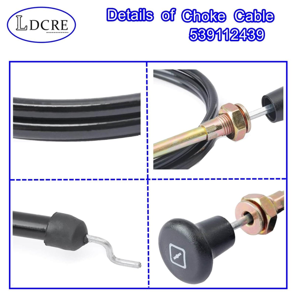 539112439 Choke Cable For Husqvarna Zero Turn Mower Ez 4216 4217 4819 4822 4824 Mz 52 54 61 Rz Series Lawn Replace 539130209
