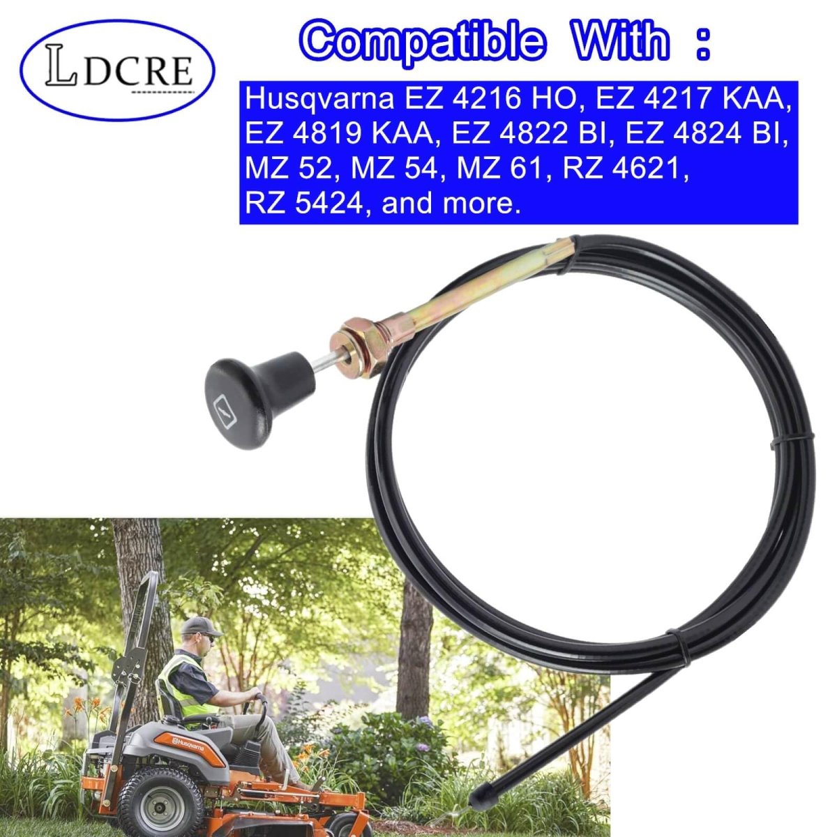 539112439 Choke Cable For Husqvarna Zero Turn Mower Ez 4216 4217 4819 4822 4824 Mz 52 54 61 Rz Series Lawn Replace 539130209