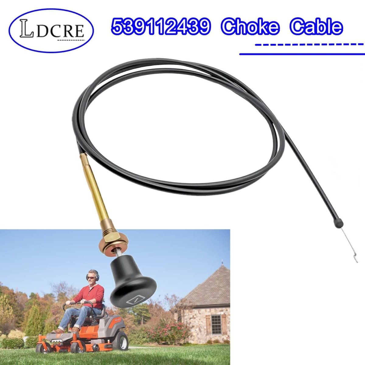 539112439 Choke Cable For Husqvarna Zero Turn Mower Ez 4216 4217 4819 4822 4824 Mz 52 54 61 Rz Series Lawn Replace 539130209