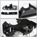 Auto Dynasty Smoked Housing Clear Corner Headlight W Bumper Lamps Tool Kit Compatible With Chevy S10 Pickup 98-04