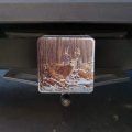 Deer Behind Cabin At Woodpile Tow Trailer Hitch Cover Plug Insert