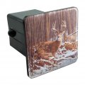 Deer Behind Cabin At Woodpile Tow Trailer Hitch Cover Plug Insert