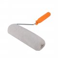 Uxcell 8 Inch Long Plastic Handle Plush Sleeve Cover Floor Wall Paint Brush Roller White