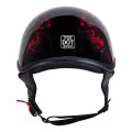 Cartman Cruiser Scooter Motorcycle Half Face Helmet Red Skull Usa Graphics Dot Approved For Bike Atv Utv Chopper Small