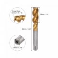 Uxcell Spiral Flute Taps M12 X 75 0 1 Metric Titanium Coated Cobalt High Speed Steel Machine Thread Milling Screw Threading Tap