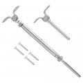 50 Sets Of Cable Rail Hardware Kit For 3 16 In System T316 Stainless Steel Tensioner And Deck Elbow With Screws Adjustable 