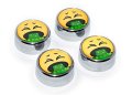 Elektroplate Funny Puke Face Chrome Plated License Plate Screw Cap Covers Set Of 4 