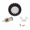 Jutagoss 1pcs Miniature Gear 15rpm Dc 3v Motor With Fixed Frame Coupling Nut Plastic Wheel For Diy Mobile Robot Smart Cars