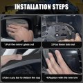 Black Left Driver Side Mirror Cover For 2010 To 2014 Ford Mustang Glossy Abs Plastic Direct Replacement Cap Front Clip On Style