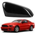 Black Left Driver Side Mirror Cover For 2010 To 2014 Ford Mustang Glossy Abs Plastic Direct Replacement Cap Front Clip On Style 