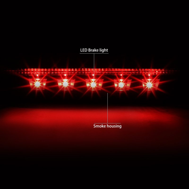 Led Third Brake Light For 2011 2015 Ford Explorer Black Housing Smoke Lens 3bl-fexp11-led-bk-sm High Mount Stop Assembly